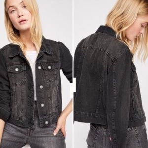 Free People Rumors Black Denim Jacket